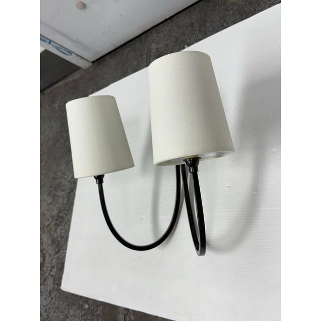 Traditional Thomas O'Brien for Visual Comfort Reed Iron Double Sconce For Sale - Image 3 of 12