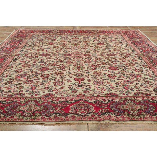 Textile Mid 20th Century Vintage Persian Sarouk Rug, 09'04 X 12'03 For Sale - Image 7 of 9