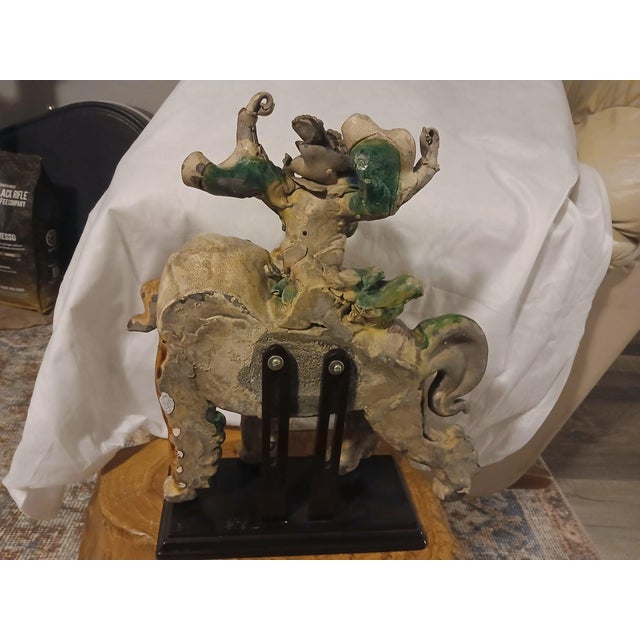 Ceramic Antique Chinese Polychrome Glazed Ceramic or Terracotta Roof Tile Figure For Sale - Image 7 of 10
