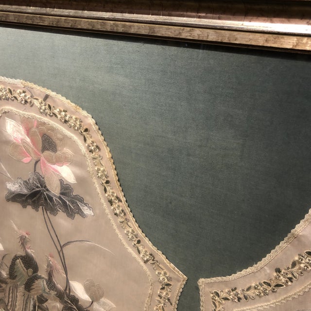 Textile Vintage Asian Oriental Textile, Framed For Sale - Image 7 of 9