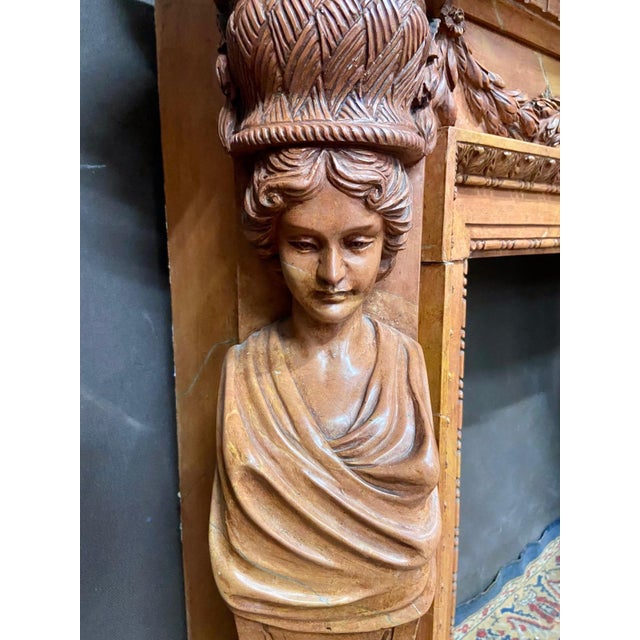 Early 20th Century Vintage Italian Marble Fireplace, 1915 For Sale - Image 5 of 10