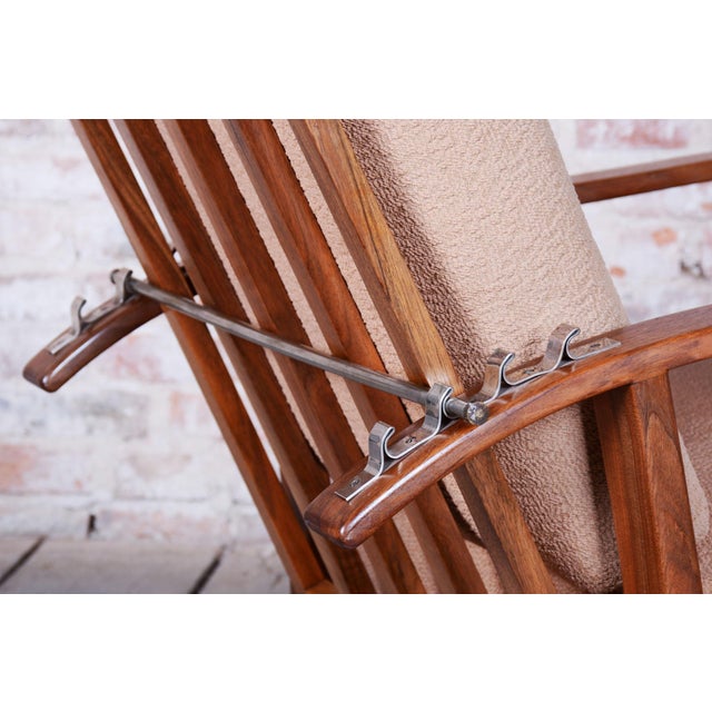 Art Deco High Gloss Reclining Armchair in Walnut, Czech, 1920s For Sale - Image 4 of 15