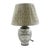 Delft Tobacco jar depicting Carolina now made into lamp. Size: 13" to base of lamp by 9" diameter.
