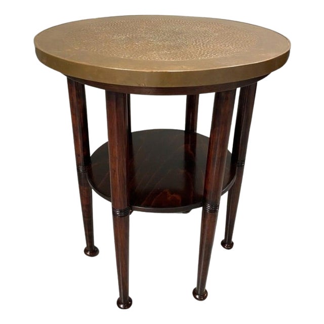 Six-Legged Table with Copper Plate, 1890s For Sale