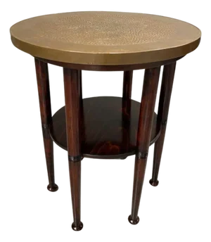 Six-Legged Table with Copper Plate, 1890s