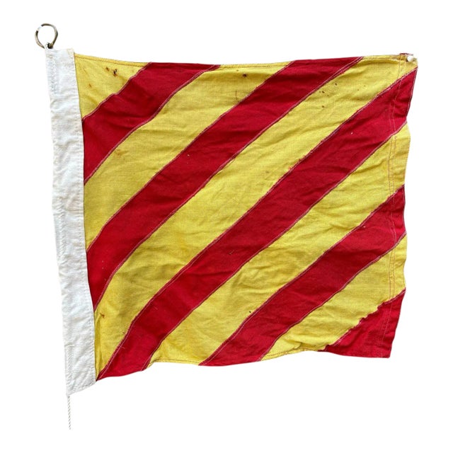 Authentic Vintage 1945 Wool American Navy Signal Flag Yachting Flag For Sale