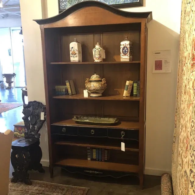 Traditional 1990s Italian Handcarved Wooden Bookcase For Sale - Image 3 of 13