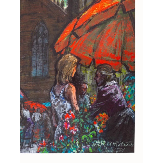 1970s Street Scene in London, Watercolor on Paper For Sale - Image 5 of 10