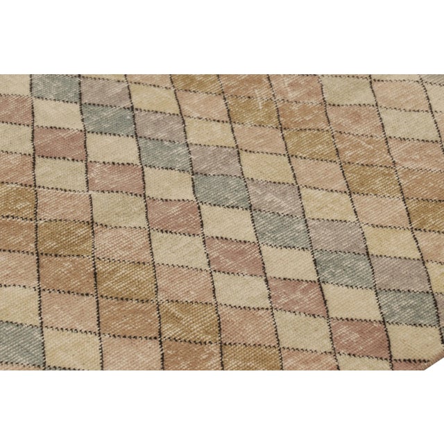 Vintage Distressed Runner Rug, Multicolor Diamond Geometric Pattern - Rug & Kilim For Sale In New York - Image 6 of 8
