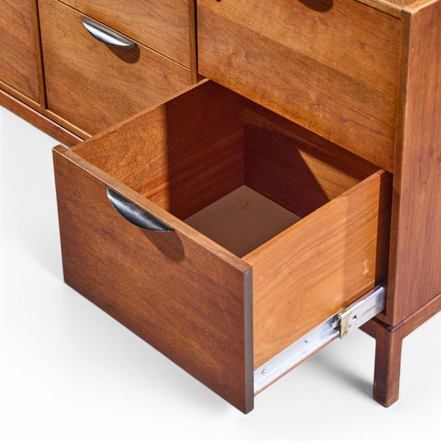 Brown Jens Risom Mid Century Walnut File Credenza For Sale - Image 8 of 10