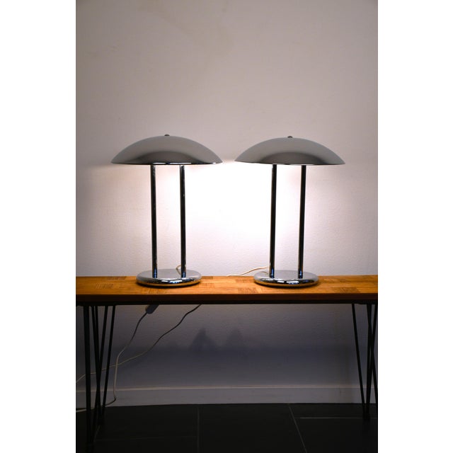 Silver Vintage Barad Chrome Table Lamps by Robert Sonneman for Ikea, 1992s, Set of 2 For Sale - Image 8 of 8