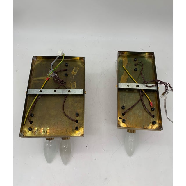 Brass Wall Sconces attributed to Gio Ponti, Italy, 1970, Set of 2 For Sale - Image 4 of 8
