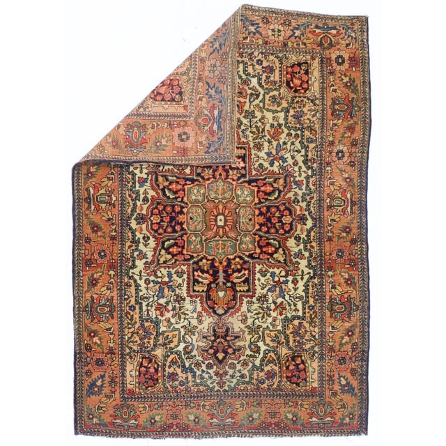 Antique Persian Farahan Sarouk Rug 3’3" x 4’10". The scatter and room size pieces made in the Arak/Sultanabad area,...