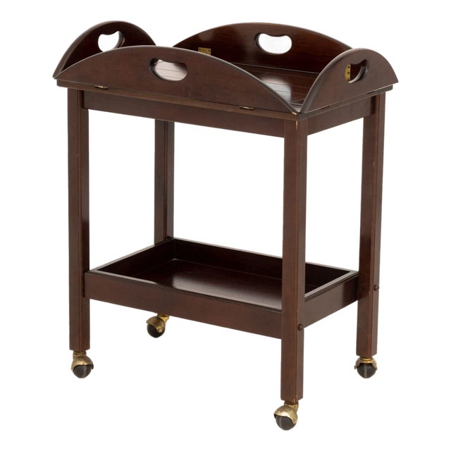 Bombay Company Mahogany Rolling Tea Trolley For Sale
