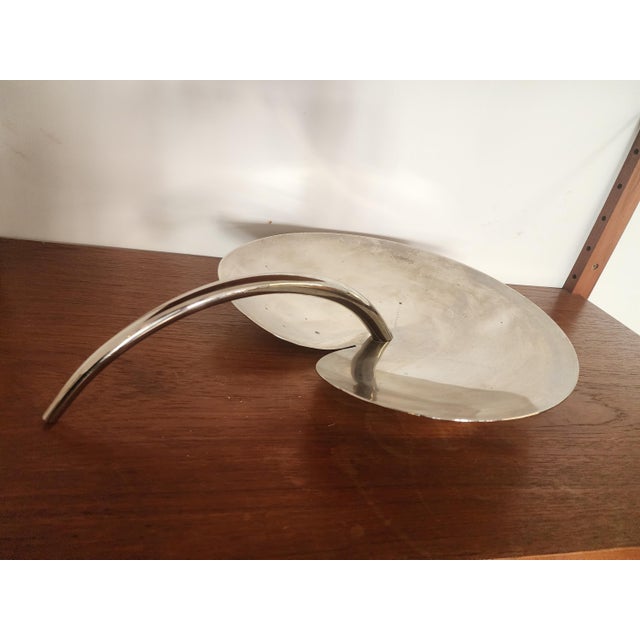Mesa Italy Stainless Steel Fruit Platter | Mid-Century Modern Biomorphic Tray For Sale - Image 13 of 16
