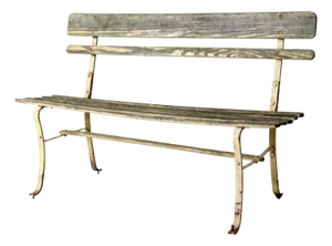 Vintage Wood Slat Bench