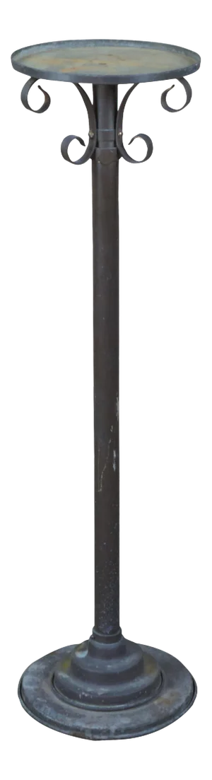 Industrial Telescoping Adjustable Iron & Brass Pedestal Stand Candle Holder 63"