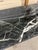 Stone Late 20th Century Postmodern Italian Verde Marble Dining Table With Rectangular Slab Top and Block Base For Sale - Image 7 of 12