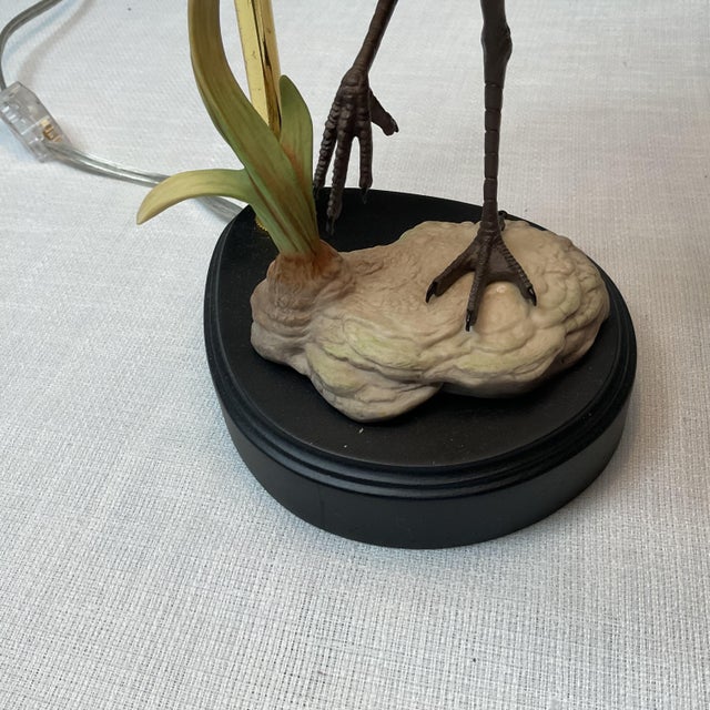Hand Painted Boehn Porcelain Heron Lamp With Shade For Sale In West Palm - Image 6 of 8