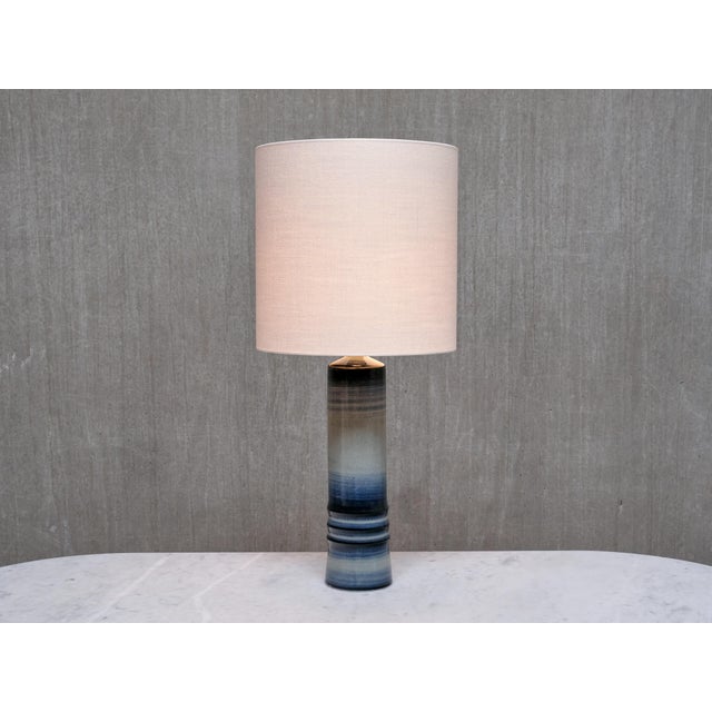 Large Gradient Blue Ceramic Table Lamp by Olle Alberius for Rörstrand, Sweden, 1960s For Sale - Image 9 of 12
