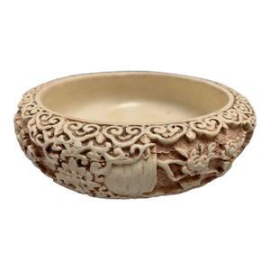 Midcentury Asian Chinoiserie Cinnabar Decor Bowl