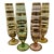 1960s Borske Sklo Glassworks Pink, Amber and Green Gold Stripe Champagne Glasses - Set of 4 For Sale