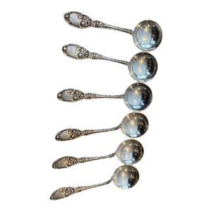Antique (1908) Alvin "Brides Bouquet" Silver Plated Boullion Spoons. Set of 6