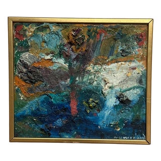 Ulf Eriksson, Abstract Composition, 1970s, Oil on Panel, Framed For Sale