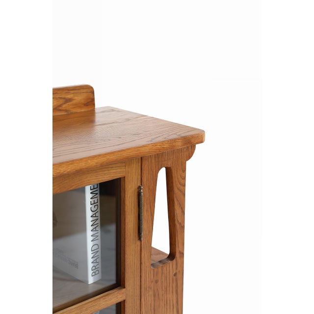 Mission 1 Door Bookcase With Side Shelves - MC For Sale - Image 4 of 10