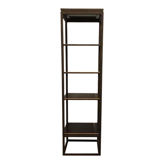 Transitional Sherrill Co. Wood and Gold Etagere For Sale