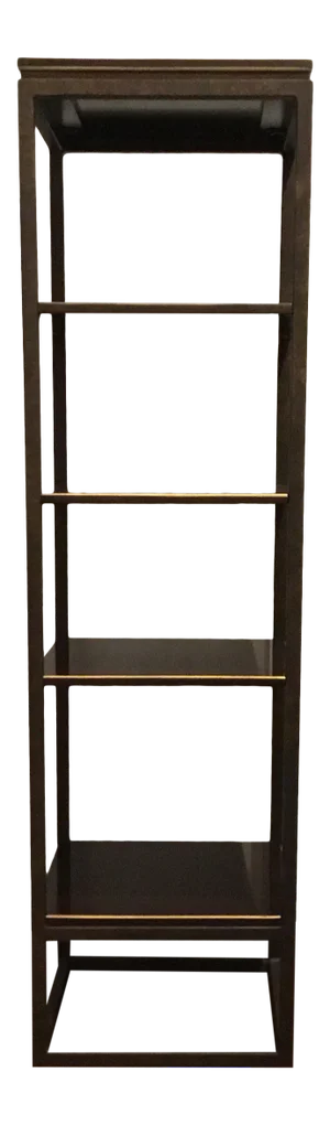 Transitional Sherrill Co. Wood and Gold Etagere