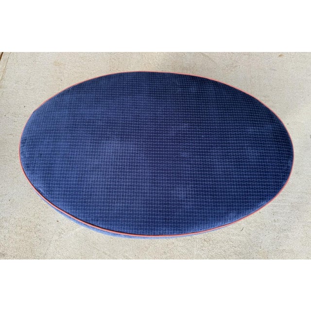 Late 20th Century 3 Piece High End Custom Upholstered Club Chairs & Ottoman For Sale - Image 16 of 17