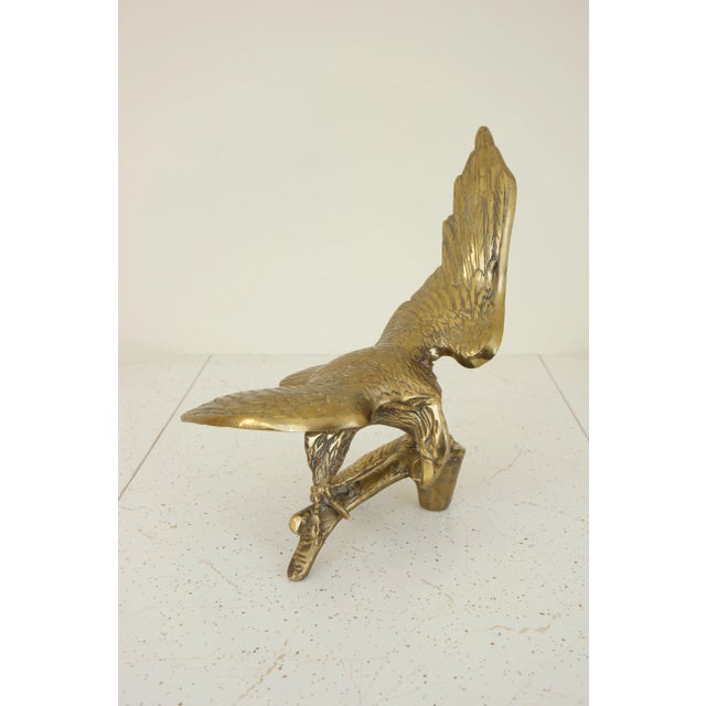 Vintage Brass Bird Sculpture For Sale - Image 11 of 12
