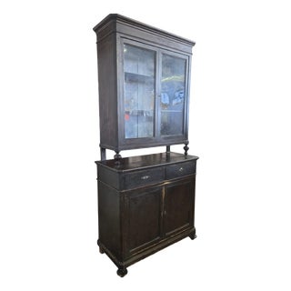 Antique Tuscan Showcase Cabinet For Sale
