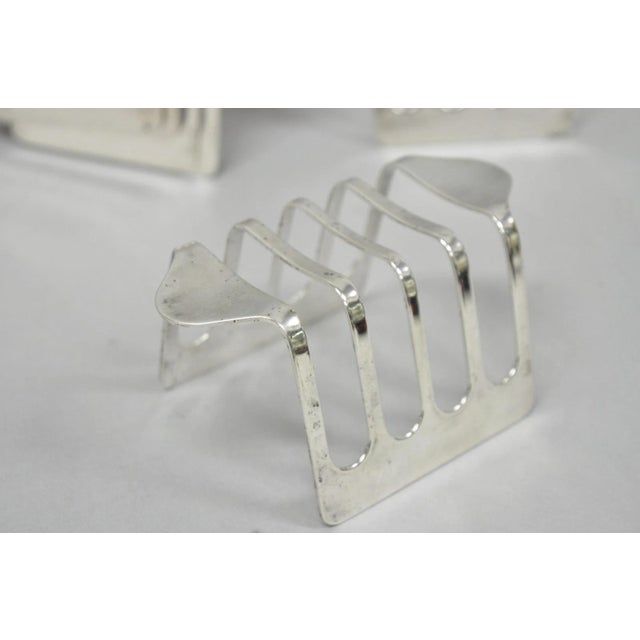 Late 20th Century Vintage Modern Silver Plated Dinner Oil Caddy & (10) Toast Bread Racks - 12 PCS For Sale - Image 5 of 18