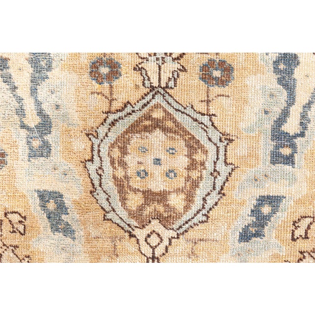 1900 - 1909 Authentic Persian Tabriz Botanic Handwoven Wool Rug For Sale - Image 5 of 8