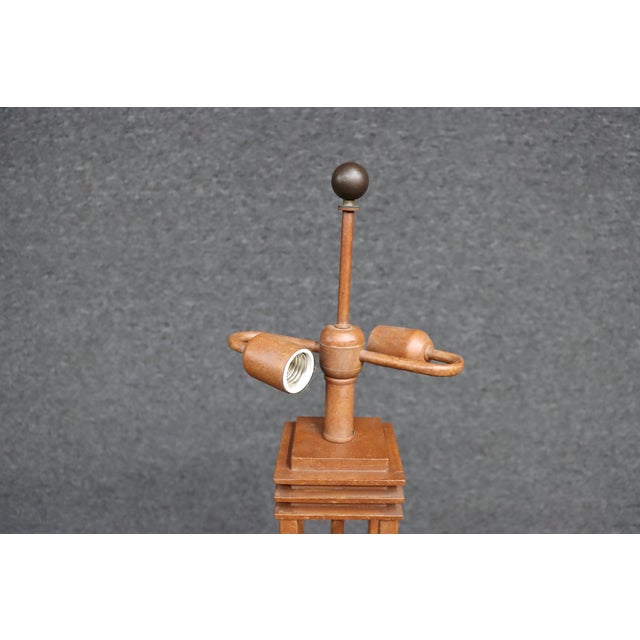 Blue Arts & Crafts Style Slag Glass Table Lamp For Sale - Image 8 of 9