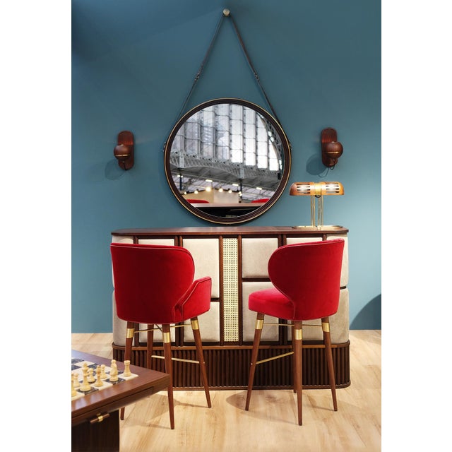 Red Louis Bar Chair by Ottiu For Sale - Image 8 of 9