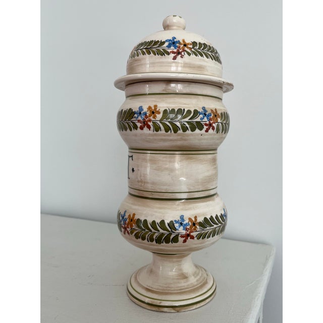 Mid-20th Century Italian Hand-Painted Apothecary Jar For Sale In Houston - Image 6 of 9