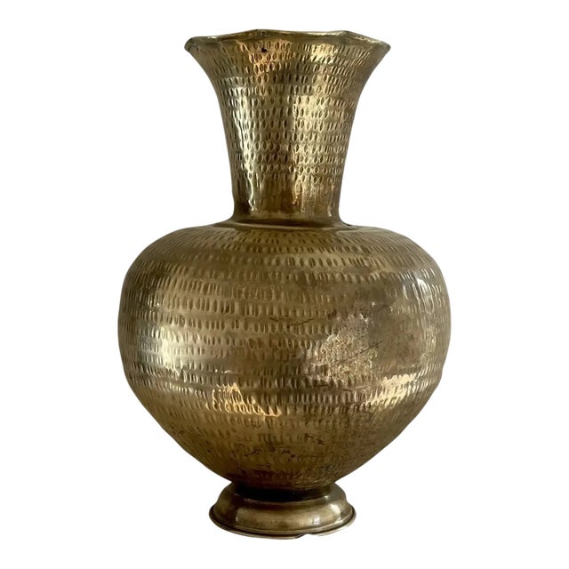 Hammered Brass Vase For Sale