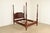 English Baker Furniture Historic Charleston Georgian Carved Mahogany Queen Size Poster Bed For Sale - Image 3 of 10