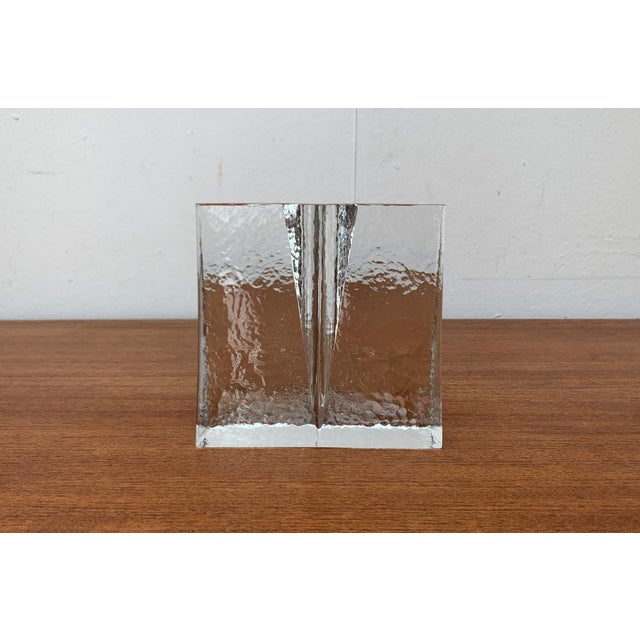 Mid-Century Modern Mid-Century Modernist Glass Block Vase, 1960s For Sale - Image 3 of 18