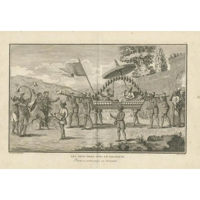 Indian Couple in Ceremonial Palanquin Sonnerat, 1806, Paper For Sale - Image 6 of 6