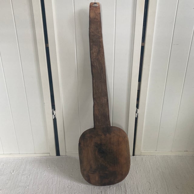 Rustic European 18th Century Virginia Antique Monolithic Poplar Wood Primitive Paddle - Brutalist Folk Art For Sale - Image 3 of 12