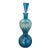 Vintage Ribbed Turquoise/Blue Glass Vase With Stopper For Sale