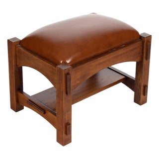 Craftsman / Mission Mortise and Tenon Foot Stool - Russet For Sale