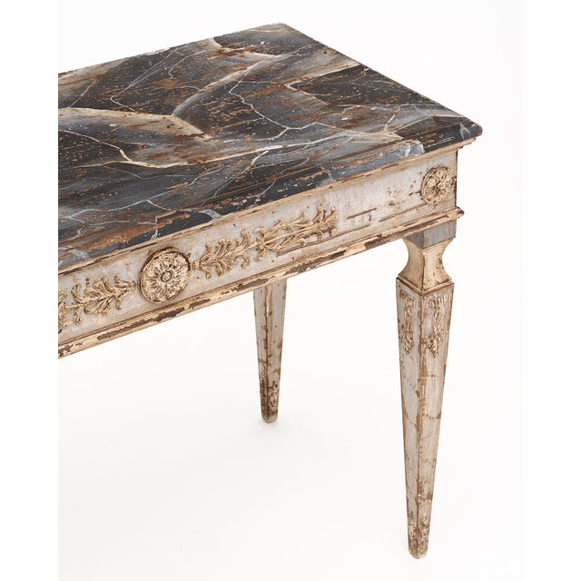 1920s Antique Italian Painted Consoles, Faux Marble, Hand-Painted For Sale - Image 5 of 9
