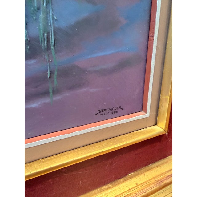 Original High-Relief Mixed Media Owl Painting by Luis Strempler-1985 For Sale - Image 4 of 6