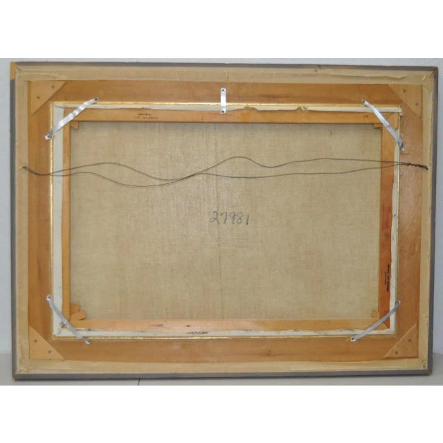 Gray Jan Schaeffer "Ships in Port" Original Oil Painting C.1930s For Sale - Image 8 of 9