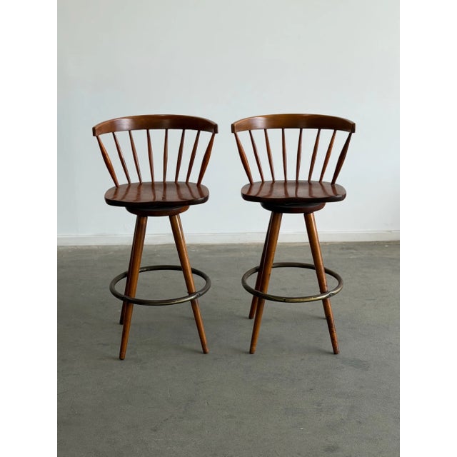 Mid-Century Modern Barstools - Pair For Sale - Image 4 of 15